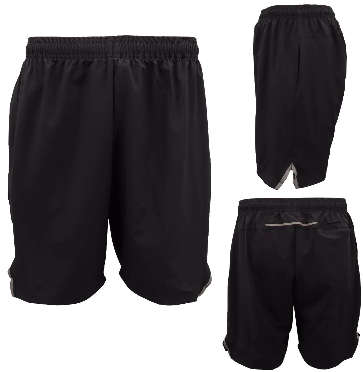Mens Unisex Basketball Gym Swim Active Shorts Sports Drawstring Pants Zip Pocket - Black 1 Mens Unisex Basketball Gym Swim Active Shorts Sports Drawstring Pants Zip Pocket - Black