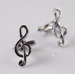Mens Silver Treble Clef Cufflinks