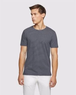 Oxford Men's Cooper Striped T-Shirt - Navy/White