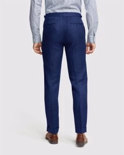 Oxford Men's Byron Folded Cuff Wool Suit Trousers - Blue -Fashion Menswear Shop fd4a48affdc3c0281bb6b4b01dc6182f
