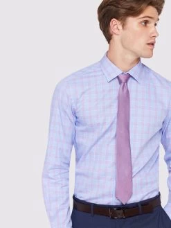 Oxford Men's Beckton Checked Shirt - Purple/Sky -Fashion Menswear Shop fd7257eb6041683d4b3e6b510b36f1c4