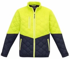 Syzmik Unisex Hexagonal Puffer Jacket - Yellow/Navy -Fashion Menswear Shop fdb0e31f618bf1251417657eb6636ae3