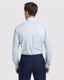Oxford Men's Beckton Checked Shirt - Sky -Fashion Menswear Shop fefec699ce518979df3a93a7d2d10a90