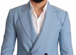 Dolce & Gabbana Blue Cashmere Silk Slim Fit Blazer Jacket -Fashion Menswear Shop ff4a83ccdee2eefe9aaf9a1faeaaba3f