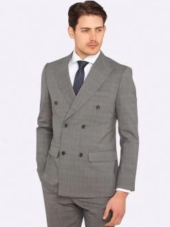 Oxford Men's D.B New Hopkins Wool Suit Jacket - Grey