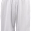 Men's Plain Basic Basketball Sports Shorts Gym Jogging Board Sweat Casual Pants - White